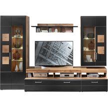 Bild für Wohnwand SONATE schwarz supermatt Hirnholz inkl. LED