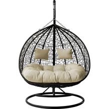 Bild für Hängesessel Torn (Farbe: Schwarz / Kissen: Beige)