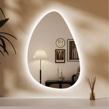 Bild für WDWRITTI Dekospiegel Wandspiegel mit beleuchtung Flur Flurspiegel Modern Rahmenlos (Schminkspiegel Kosmetikspiegel mit 3Lichtfarben, 65x90cm)