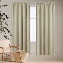 Bild für Deconovo Verdunkelungsvorhang Gardinen mit Kräuselband Vorhänge Wohnzimmer Kälterschutz 2er Set