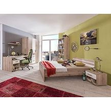 Bild für 7-tlg. Jugendzimmer-Set Cariba in Eiche San Remo und Weiß 90x200