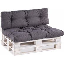Bild für Gutekissen®, Palettenkissen, Gartensofakissen, gesteppte Kissen gefüllt mit granuliertem Poulirette-Schaum (Rückenlehne 120x40, gesteppt Dunkelgrau)