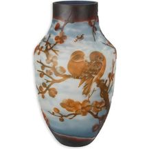 Bild für Casa Padrino Luxus Deko Glas Vase Vögel auf Ast Mehrfarbig Ø 23,2 x H. 39,5 cm