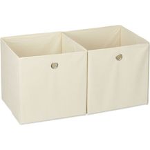 Bild für 12 x Aufbewahrungsbox Stoff beige