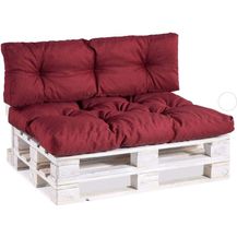 Bild für Gutekissen®, Palettenkissen, Gartensofakissen, gesteppte Kissen gefüllt mit granuliertem Poulirette-Schaum (Eckkissen 60x40, gesteppt Bordeauxrot)