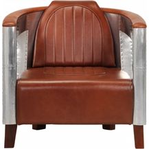 Bild für vidaXL Fliegersessel Braun Echtleder 247796