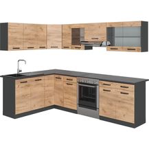 Bild für Eckküche Rick Goldkraft Eiche/Anthrazit 270 x 60 cm 