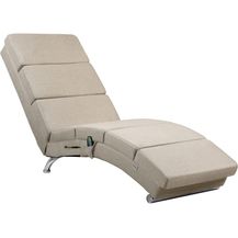 Bild für Casaria Relaxliege XXL London Massage- Heizfunktion Ergonomisch 186cm Relaxsessel Loungesessel Chaiselongue Stoff Beige