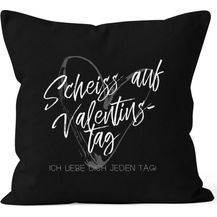 Bild für MoonWorks Dekokissen Kissen-Bezug Valentinstagsgeschenk Liebe Scheiß auf Valentinstag Ich liebe dich jeden Tag Kissen-Hülle Deko-Kissen Baumwolle MoonWorks®