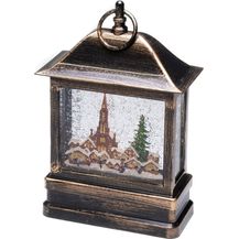 Bild für KONSTSMIDE No. 4350-000 LED Schneelaterne mit Kirche und Weihnachtsmarkt IP20