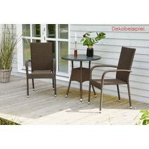 Bild für LC Garden Stapelstuhl Lübeck Stapelstuhl braun Armlehnstuhl Balkonstuhl