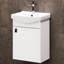 Bild für Waschbecken mit Waschbeckenunterschrank/Waschtisch-Unterschrank 45cm Gäste Bad WC (Weiß)