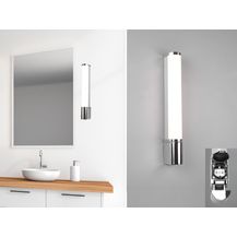 Bild für LED Bad Wandleuchte PIERA mit Steckdose Chrom 41,5cm