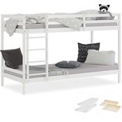 Etagenbett mit Matratzen Doppelstockbett 90x200 cm Hochbett Stockbett Kinderbett