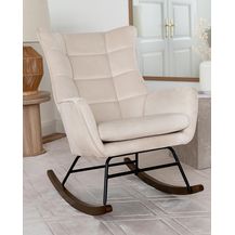 Bild für Schaukelstuhl Bryana 125 – Taupe-Beige 68×97×88 cm