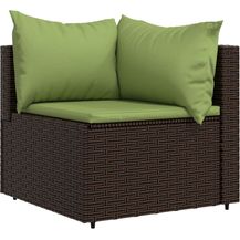 Bild für vidaXL Garten-Ecksofa mit Kissen Braun Poly Rattan 319825