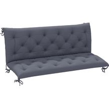 Bild für Outsunny Bankauflage Sitzkissen Rückenkissen Polster Auflage für Sitzbank Gartenbank Gartenmöbel Hollywoodschaukeln 150 x 98 x 8 cm Baumwolle Dunkelgrau