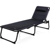 Stabile Gartenliege, Sonnenliege SIENA Schwarz, 200x67x35cm