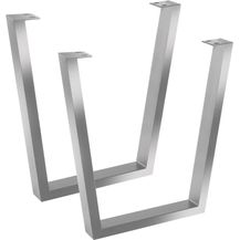 Bild für Tischgestell 2er Set Roheisen lackiert Kufengestell Industrial-Design silber V-Form 528667