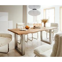 Bild für Esstisch Edge 180x90 XL Akazie Natur Edelstahl Breit Live-Edge