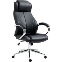 Bild für CLP Bürostuhl Salford Echtleder höhenverstellbar und drehbar,schwarz