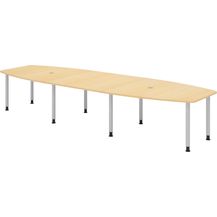 Bild für bümö Konferenztisch oval 400x130 cm großer Besprechungstisch in Ahorn