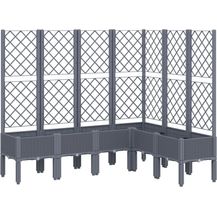 Bild für vidaXL Pflanzkübel mit Rankgitter Blaugrau 160x120x142 cm PP 367936