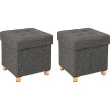 Bild für Songmics 'LSF14GYZ' Sitzhocker viereckig mit Holzfüßen Deckel