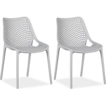 Bild für Gartenstuhl 2er Set Gartensessel Grau Stühle Kunststoff Stapelstühle Balkonstuhl Outdoor-Stuhl