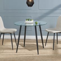 Bild für Glastisch Humppila 80x75 cm Schwarz [en. casa]