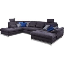 Bild für Cavadore Wohnlandschaft Castiel mit Federkern / Großes U-Form-Sofa mit Schlaffunktion