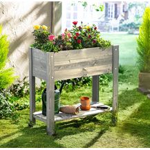 Bild für Holz Hochbeet Pflanzkasten Garten Pflanzbeet Gemüse Kräuter Beet Kräuterbeet