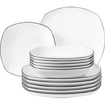 Bild für Seltmann Weiden Lido Black Line Tafelservice eckig 12-teilig