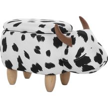 Bild für Beliani Pouf pet with storage black and white COW