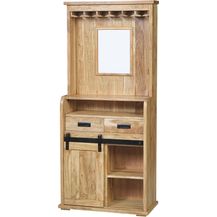 Bild für Weinschrank 75 x 35 x 170 cm Akazienholz massiv naturfarben ohne Baumkante LIAN 1 163948618