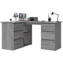 Bild für vidaXL Eckschreibtisch Grau Sonoma 145x100x76 cm Holzwerkstoff 815442