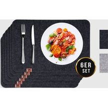 Bild für Montegoni Platzset Rutschfeste Tischset abwaschbar aus Filz 6er Set, (6 Tischuntersetzer Platzset (44x32 cm)