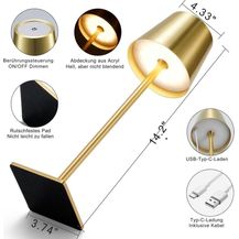 Bild für Vivitar LED Tischleuchte Kabellose dimmbare Tischlampe mit 5200-mAh-Akku