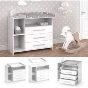 Wickelkommode Oskar Weiß 113 x 100 cm mit 3 großen Schubladen Vicco