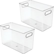 Bild für Aufbewahrungsbox Kühlschrankbox Griffe 2er Set mDesign transparent Organizer
