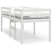 vidaXL Hochbett Weiß 75x190 cm Massivholz Kiefer 821620