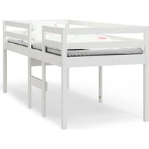 Bild für vidaXL Hochbett Weiß 75x190 cm Massivholz Kiefer 821620