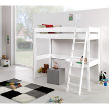 Bild für Hochbett RENATE Buche massiv weiß lackiert