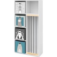 Bild für Kinderregal Marvin Weiß 72 x 143 cm mit 4 Faltboxen opt. 2 Vicco