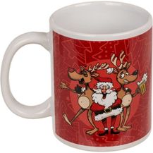 Bild für Tasse aus Steingut mit Crazy Santa Motiv Weihnachtstasse ca. 10 x 8 cm Advent rot