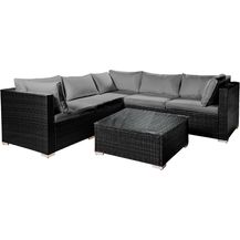Bild für BRAST Gartenmöbel Lounge Sofa Couch Set Passion Schwarz Poly-Rattan für 4 Personen