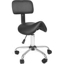 Bild für Mingone Sattelhocker mit Rückenlehne Drehhocker Arbeitsstuhl Ergonomisch Bürohocker mit Rollen Sattelstuhl 360° Hocker Hoehenverstellbar ，Schwarz