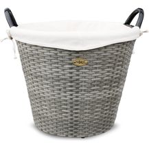 Bild für HABAU Feuerholzkorb mit waschbarem Stoffeinsatz, aus extrem robustem Polyethylen mit Metallrahmen