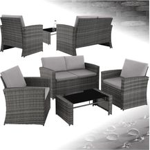Bild für tectake Loungeset Rattan Lounge, (Set, 5-tlg)