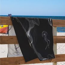 Bild für DecoKing Strandtuch groß 90x180 cm Baumwolle Frottee Velours Badetuch dunkelblau Jellyfish